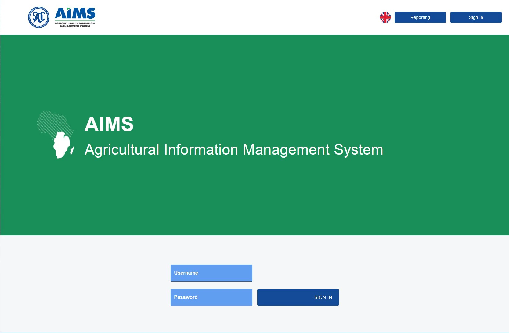 AIMS Login Page