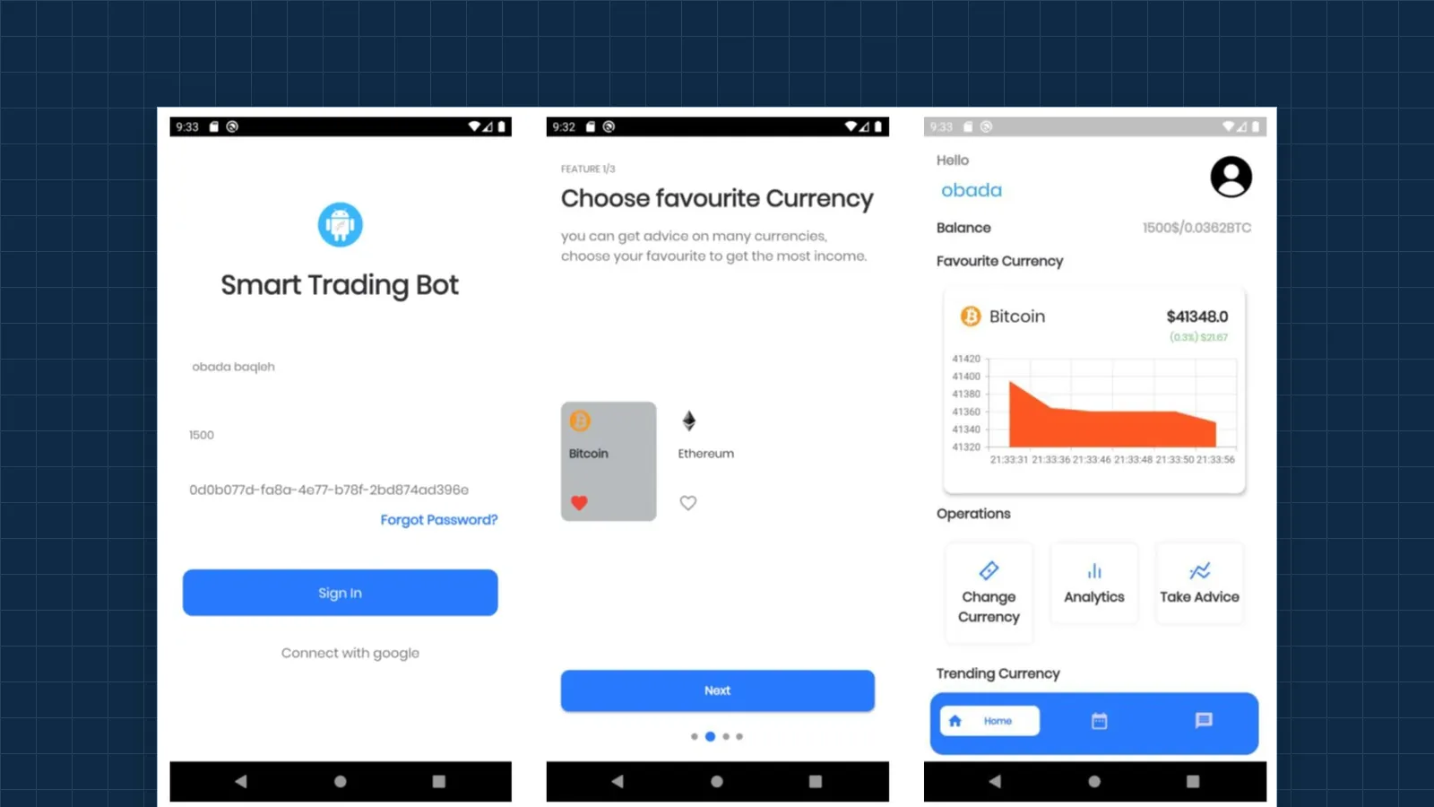 Screenshot of Intelligent Cryptocurrency Trading Assistant