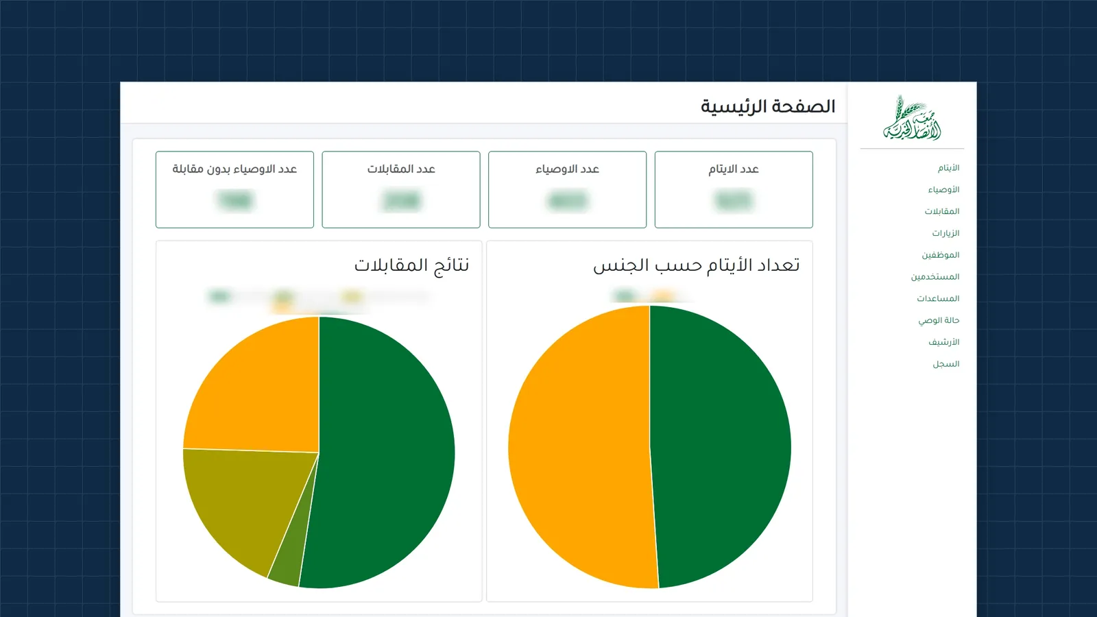 Screenshot of Orphans Management System